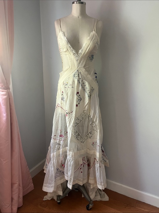 Tory Burch Dresses & Skirts - Tory Burch Cream Handkerchief Slip Maxi Dress with Embroidered Accents